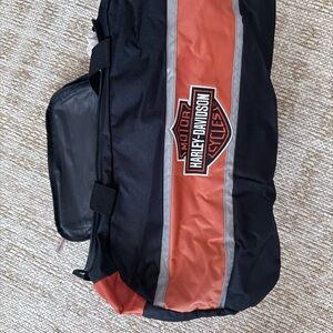 Harley-Davidson Men's Black and Orange Messenger Bag